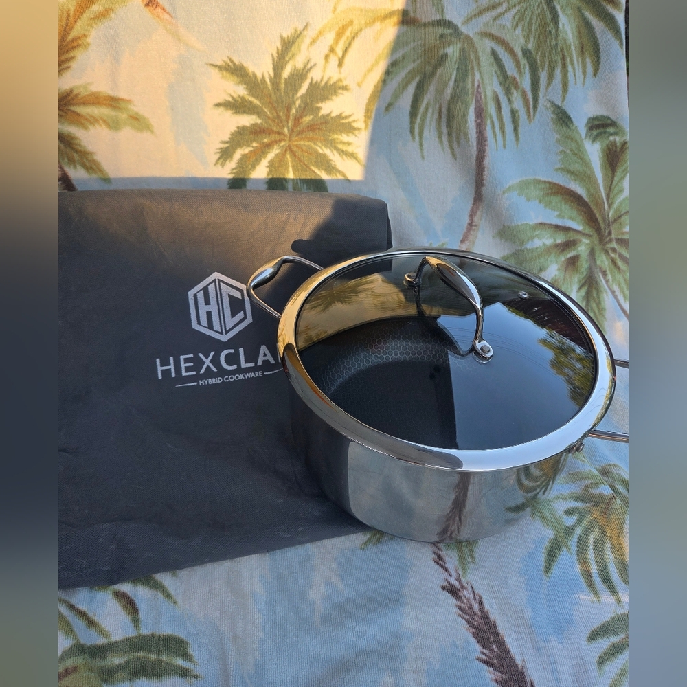 HexClad Hybrid 8 Quart Stock Pot With Lid